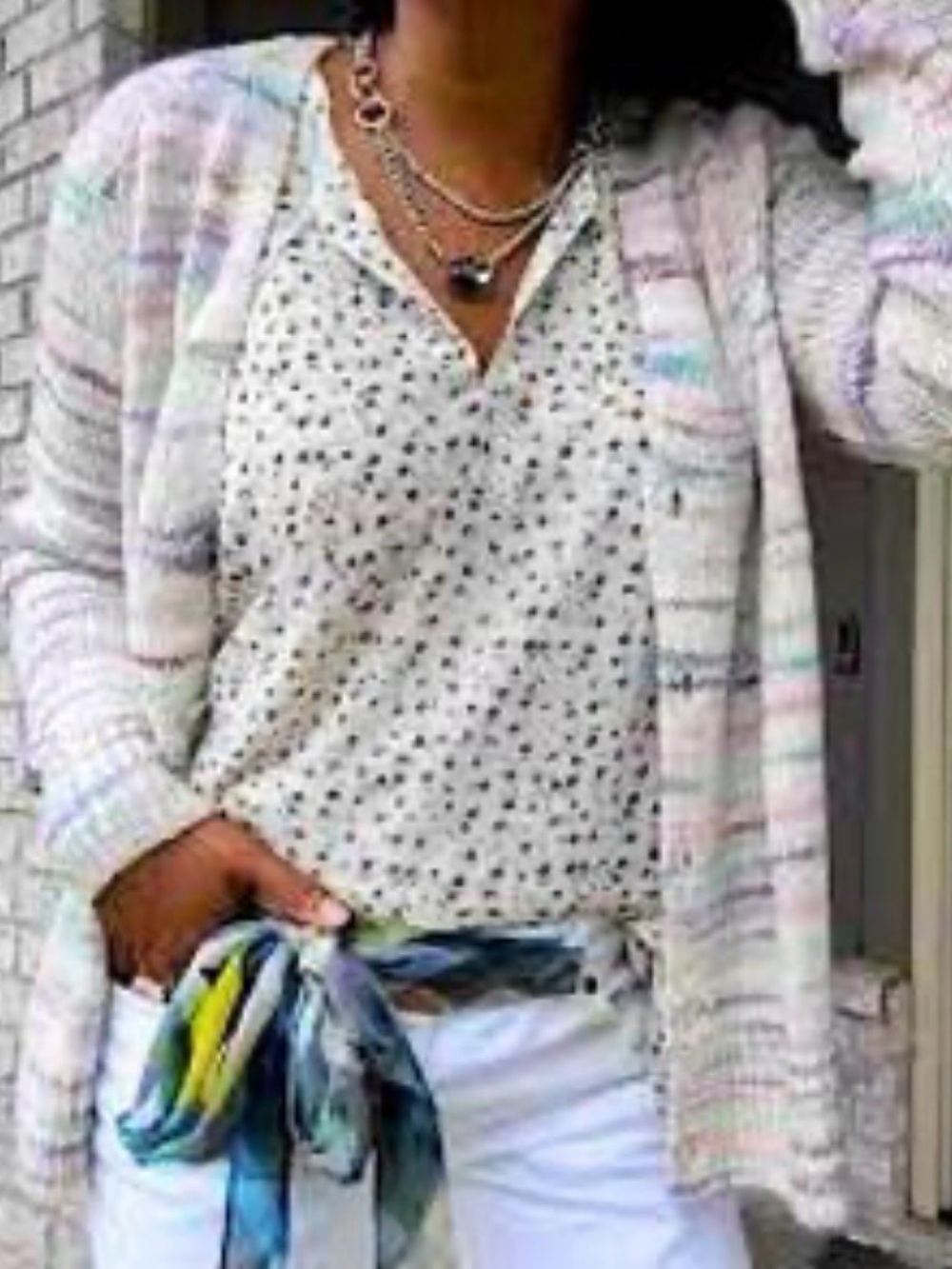 Cabi Cozy Multicolor “Cloud” Cardigan, Small